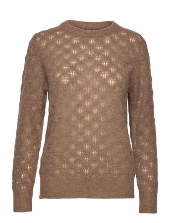 Sltuesday Pointelle Pullover Ls Brown Soaked In Luxury