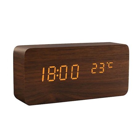 Led Alarm Clock Wooden Watch Table Voice Control Digital Wood Despertador Usb/aaa Powered Electronic Desktop Clocks