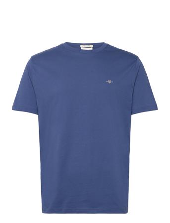 Reg Shield Ss T-Shirt Tops T-Kortærmet Skjorte Blue GANT