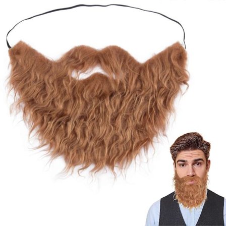 Falsk skæg og overskæg med elastikbånd til mænd Cosplay Halloween Falsk skæg Ansigtsbehåring til kostumefest (Fww)