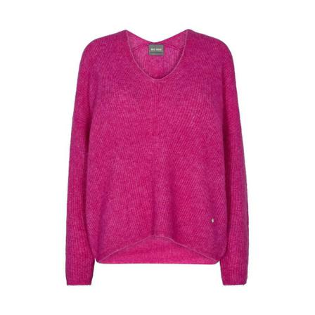 MOS Mosh, V-neck Knitwear Różowy, Kobieta, Rozmiar: M