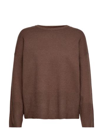 Vicassie New L/S Boxy Knit Top/Su Brown Vila