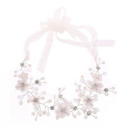 Brudgommen Hårvin Blomst Blad Hodebånd Perle Hodeplagg Krystall Brud Hårtilbehør For Kvinner Og Jenter