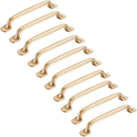 10 kpl kultaista kaapin kahvaa 128 mm - huonekalukahva keittiön kaappiin
