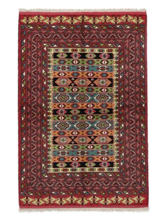 Turkaman Teppe 140X205 Mørk Rød/Svart Ull, Persia