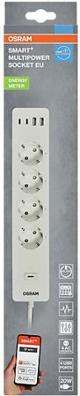 OSRAM Smart Forgreiner 4-Veis M/4X Usb-A/C wifi Inne Ip20 Hvit