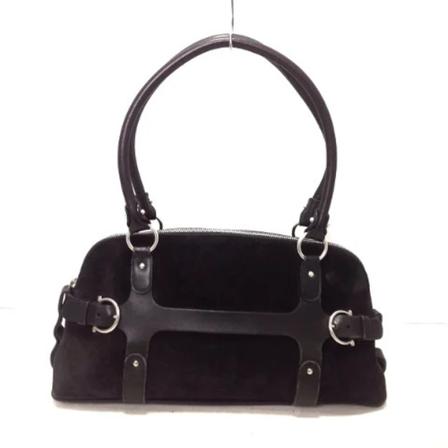 Salvatore Ferragamo Pre-owned, Pre-owned Suede shoulder-bags Zwart, unisex, Maat:ONE Size,leather