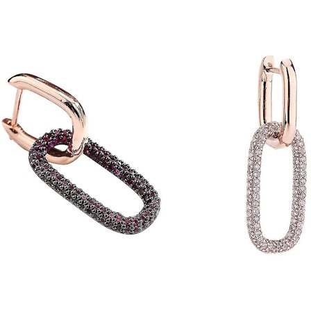 Chain Shape Rhinestone Single Hoop Örhänge Smycken Rose Gold,barn,hane