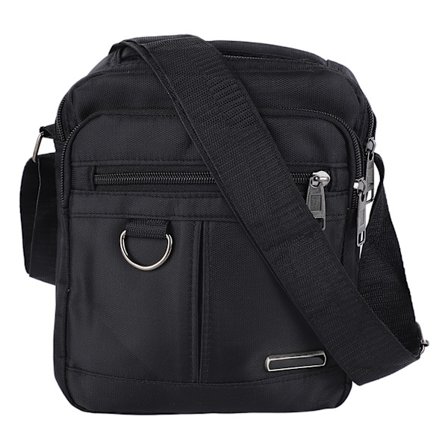 Man Business Skulderhåndveske Vanntett Justerbar Skulderstropp Glidelås Oxford Stoff Messenger Bag Svart S