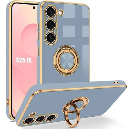 Coque Anneau - BOOLING - til Samsung Galaxy S25 FE - Blødt Silikone Stødabsorberende - Blå