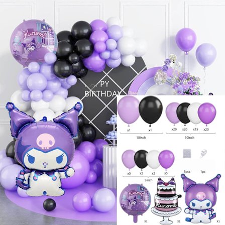 Kuromi Ballong Garland Bue Kit Sett Bursdagsfest Dekor - Lilla
