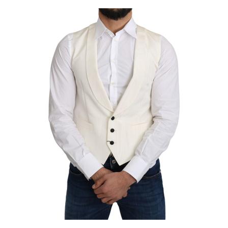 Dolce & Gabbana, Formal Coat Vest Biały, Mężczyzna, Rozmiar: M