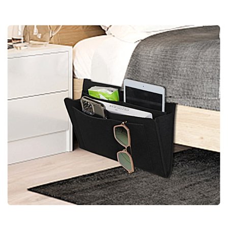Sengside Felt Opbevaringspose Med Lommer Seng Sofa Skrivebord Hængende Organiser