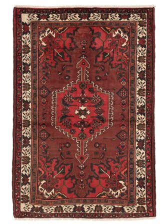 Persischer Hamadan Teppich 140X205 Dunkelrot/Schwarz (Wolle, Persien/Iran)