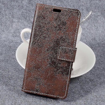 Samsung Galaxy Xcover 4s/xcover 4 Vintage Lompakko Jalusta Nahkainen Puhelinkotelo Kuori - ruskea