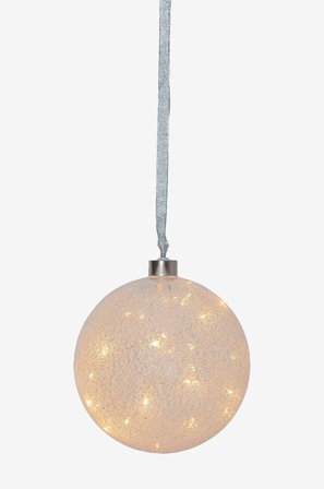 Star Trading - Lasipallo Glow Snow - Valkoinen - Joulun koristevalot - - Homeroom