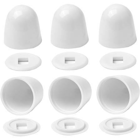 6-osainen Universaali Vessan Pultin Peite, Pyöreä Muovinen Painettava Vessan Pultin Peite Ylimääräisillä Tiivisteillä Helppoon Asennukseen, 1,44 