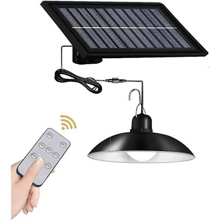 Solcelledrevet pendellampe innendørs IP65 vanntett lampe for korridor utendørs skur låve lysthus enkelt hode