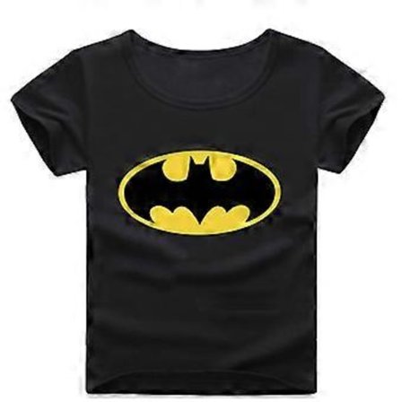 2-7 År Børn Batman T-shirt Kortærmet Tegneserie Top (4-5 År Sort)