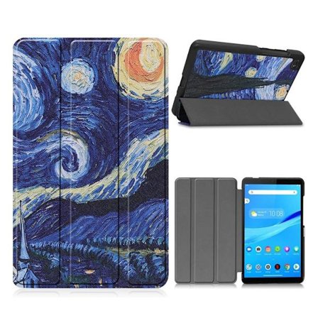 Lenovo Tab M7 kolminkertainen kuvio nahkainen flip case - Maalaus Kuvio