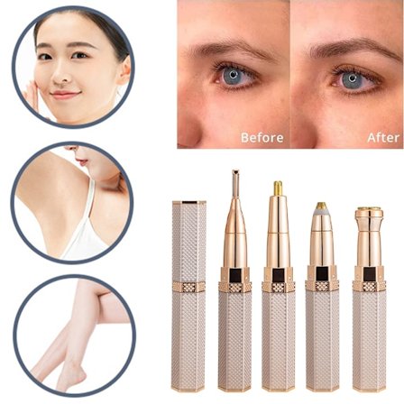 Ansiktshårborttagning 4 i 1 elektrisk rakkniv ögonbrynstrimmer