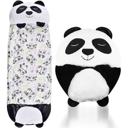 2-in-1 makuupussi lapsille, ulkomakuupussi, retkeilymakuupussi, pehmolelu makuupussi tyynyllä, 160 x 60 cm