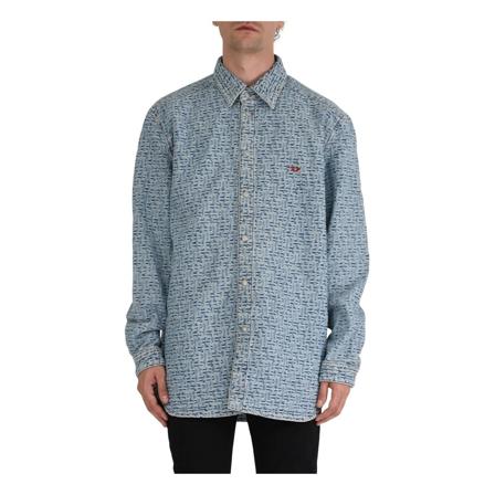 Diesel, Casual Shirts Blauw, Heren, Maat:L,Katoen