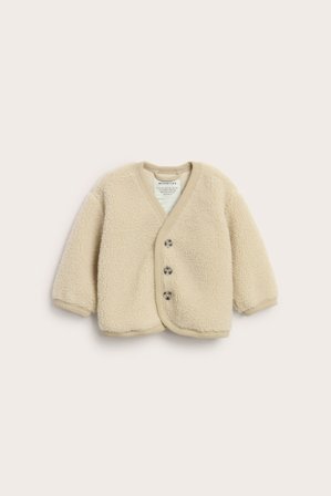 Kappahl | Kardigan dla niemowląt, z pluszu | Beżowy