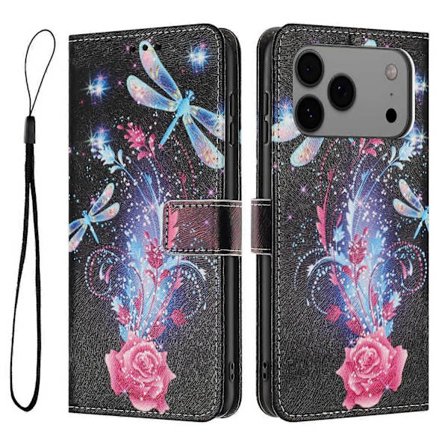 Yhteensopiva iPhone 17 Pro Max -lompakkokotelon kanssa, kuvioitu PU-nahkainen puhelinkotelo kaulanauhalla - lingling}