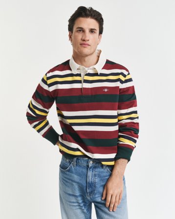GANT Herren Gestreifter Heavy Rugger (XXXL) Grün