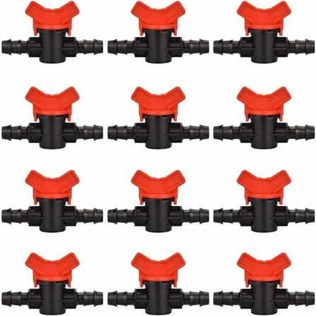 12 STK Slange Hagekran, Slange Vanningsventil 16*16mm Plastkobling stengeventil for utendørs hagevannventil C