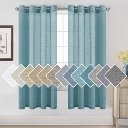 2pc Ljusfiltrerande Fönstergardin Heminredningsbehandlingar Draperier