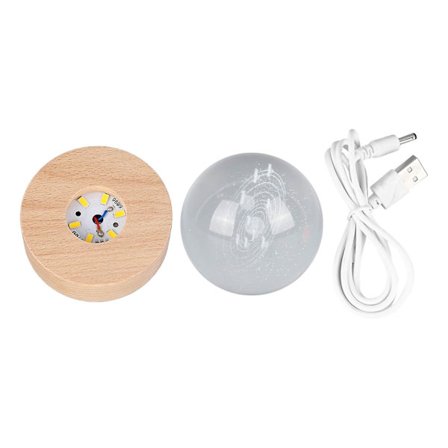 6 cm 3D Krystalkugle Lys Gennemsigtig Skulptur Rund Astronomi Bold Miniatur Skulptur Bold Natlys (Solsystem Krystalkugle)