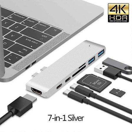 USB 3.1 Typ C Hub Till HDMI-kompatibel Adapter 4K Thunderbolt 3 USB C Hub med Usb3.0 TF SD-kortläsare Slot PD för MacBook Air Pro M1