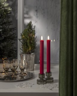 Led Antikljus Flamme stripe 2-pack - Star Trading