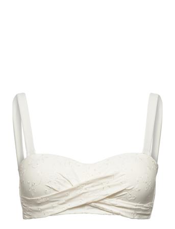 Broderie Moulded Bandeau Cream Hunkemöller