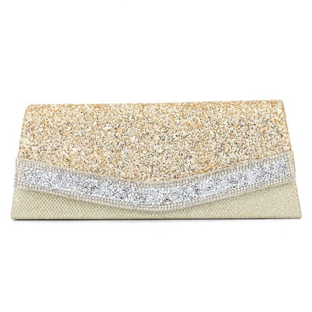 Mordely Sparkling Silver Wristlet Purse For Women Glitter Bride Clutch Bag For Wedding A916-736