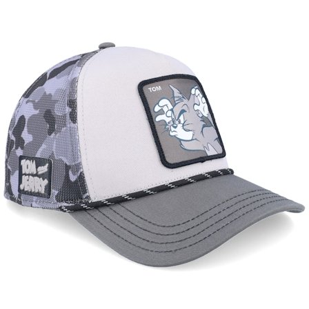 Capslab - Grey trucker Czapka Z Daszkiem - Rope Tom & Jerry Tom Grey A-Frame Trucker @ Hatstore
