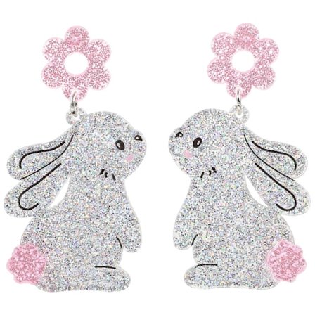 1 par kaninører, juleøreringer, dinglende øreringer, statement-øreringer til damer