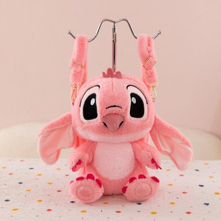 Ny Stitch Ryggsäck Söt Stitch Plyschleksak Dockväska Kvinnor Förvaring Skolväska Rosa höjd 24cm bredd 20cm