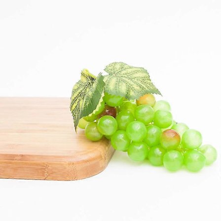 1 bunt grønne falske druer kunstig plast naturtro juksefrukt hjem hagedekorasjon
