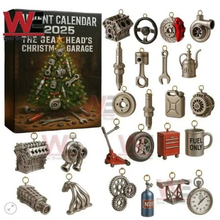 Gearhead Garage Adventskalender 2025 | Biltema Akrylpyntegjenstander *Julegarasje*