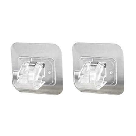 2 stk. Stærke Selvklæbende Badeforhængsstang Holder Hænger Hængeklemme Kroge