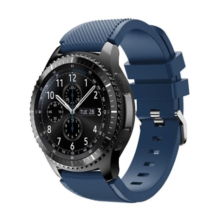 Samsung Gear S3 Trendikäs Joustava Silikoni Kellon Ranneke - Tummansininen