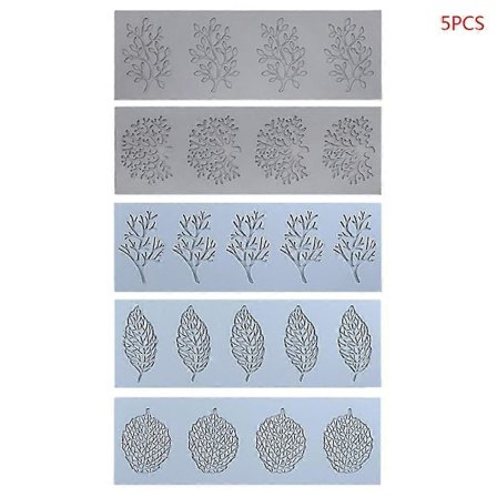 5 stk./sett Korallblad Blonde Matte Kakeform Sukkerhåndverk Silikonpute Fondantform [HK]