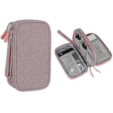 Vandtæt elektronisk organizer, lille rejse-kabelopbevaringstaske, multifunktionel etui til harddiske, kabler, USB, SD-kort, telefon