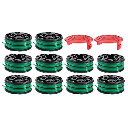 For Black & Decker Gressklipper 10 DF-080-BKP Nylon Trådspoler + 2 RS0011 Spolehetter