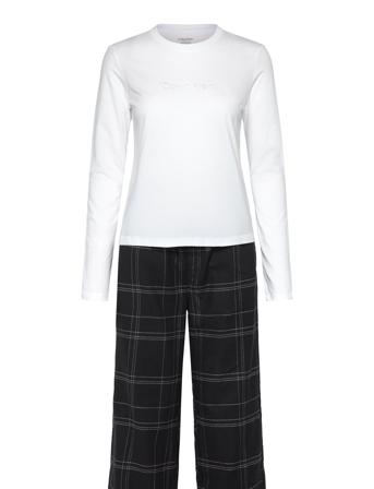 L/S Tee & Pant Sleep Set White Calvin Klein