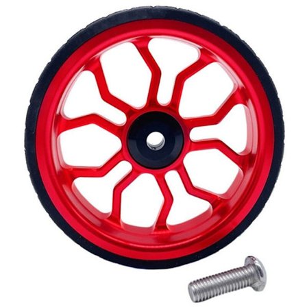 Hopfällbar cykel Easy Wheel CNC Aluminiumlegering Easy Wheel för Brompton hopfällbar cykel Uppgraderad breddad Easy Wheel, Röd
