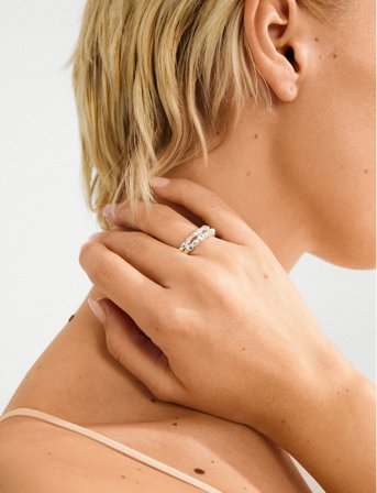 Pilgrim Shift Ring Silver-Plated - Silver - ONE SIZE